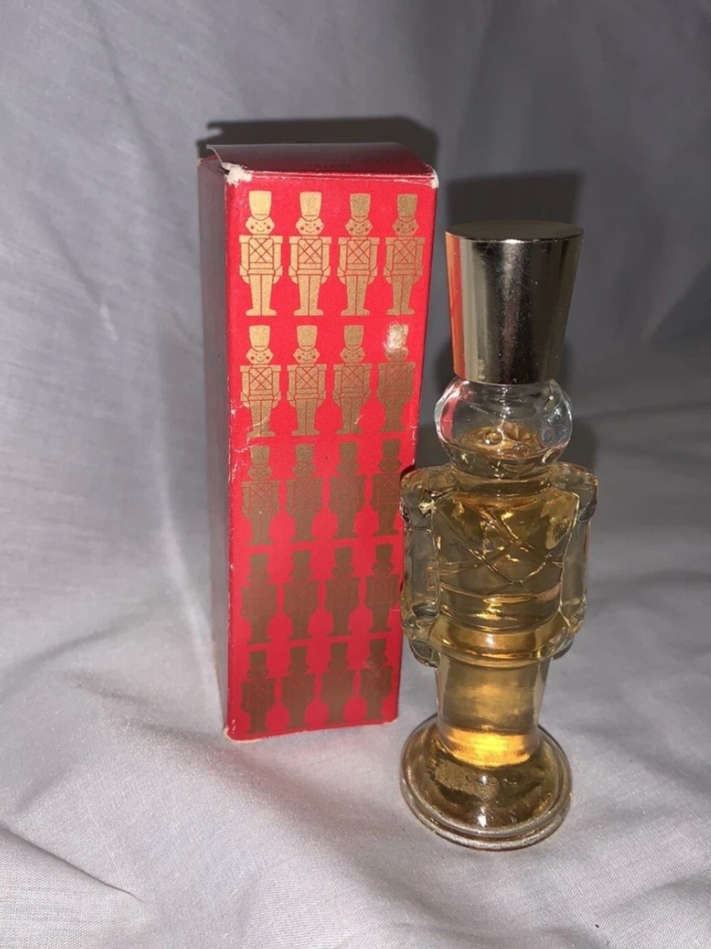 Nutcracker Glass Decorative Bottle - Gold Accent